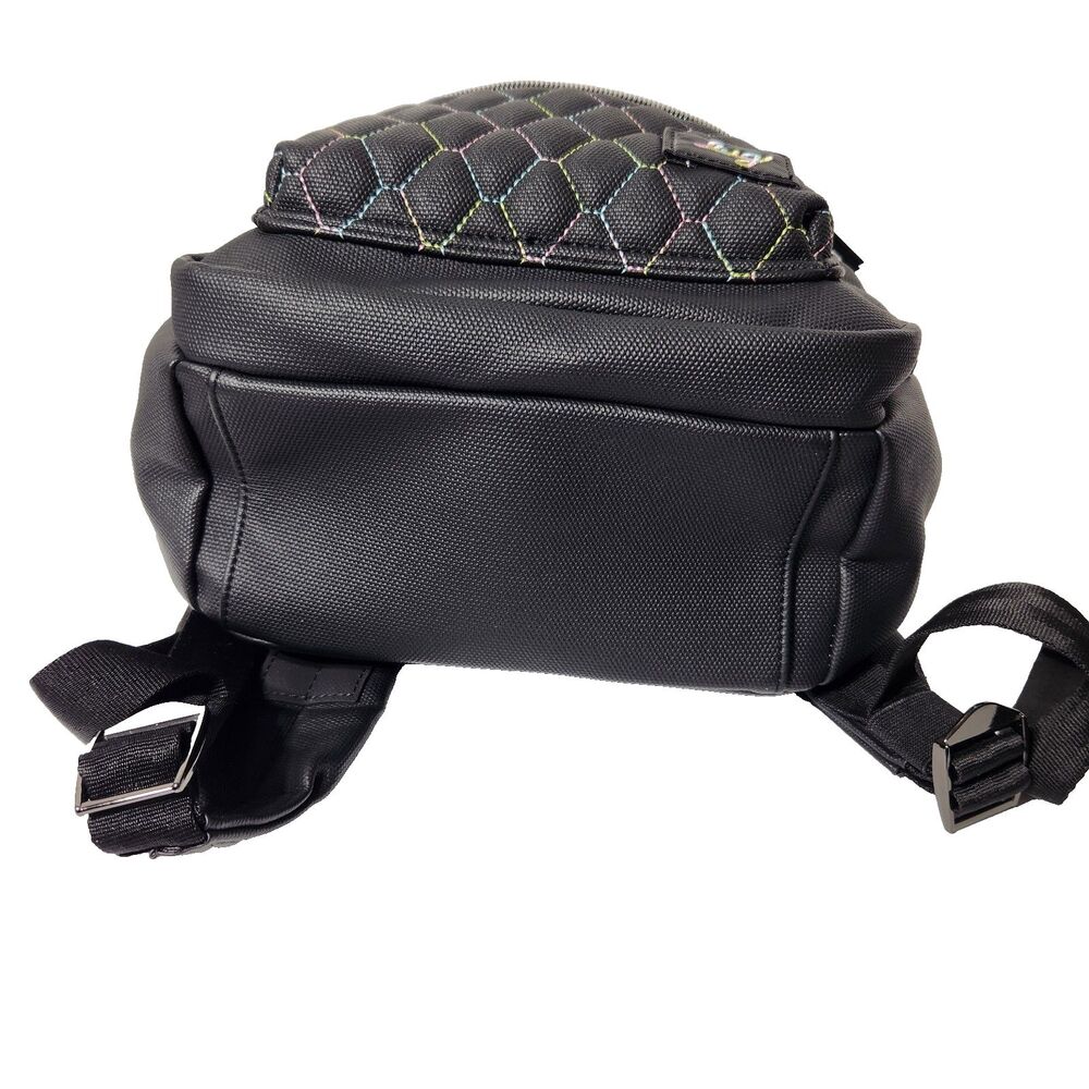 LUG Matte Luxe Cargo Mini Backpack Volley Black Vegan Faux Leather Top Handle - Picture 12 of 16